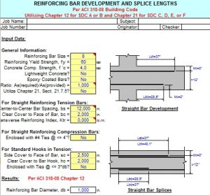 REINFORCING BAR DEVELOPMENT AND SPLICE LENGTHS (Per ACI 318-08 Building ...