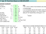 Design of 1 1/2″ Type “B” Roof Deck Based on ICBO ER-2078P