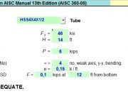Tube / Pipe Column Design Based on AISC Manual 13th Edition (AISC 360-05)