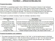 “FOOTINGS” — SPREAD FOOTING ANALYSIS