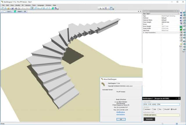 StairDesigner – software for designing stairs and stairs for any residential and industrial buildings. A quick calculation for corner, rounded and other options, calculating the configuration of a step, rack, railing, choosing the right material (wood, stone, marble, iron). print to a printer or export in DXF format.