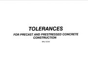 Tolerance Manual for Precast and Prestressed Concrete Construction