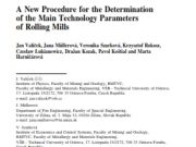 DAMS_”A New Procedure for the Determination of the Main Technology Parameters of Rolling Mills”