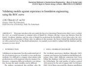 Validating models against experience in foundation engineering, using the ROC curve