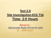 Site Investigation ECG 716