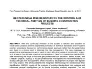 GEOTECHNICAL RISK REGISTER FOR THE CONTROL AND TECHNICAL AUDITING OF BUILDING CONSTRUCTION PROJECTS