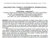 JABLUNKOV RAIL TUNNELS: EXPERIMENTAL SEISMOLOGICAL MEASUREMENT
