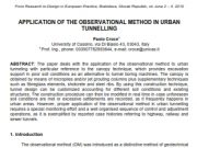 APPLICATION OF THE OBSERVATIONAL METHOD IN URBAN TUNNELLING
