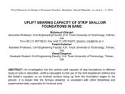 UPLIFT BEARING CAPACITY OF STRIP SHALLOW FOUNDATIONS IN SAND