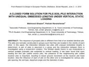A CLOSED FORM SOLUTION FOR PILE-SOIL-PILE INTERACTION WITH UNEQUAL EMBEDDED LENGTHS UNDER VERTICAL STATIC LOADING
