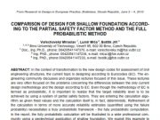 COMPARISON OF DESIGN FOR SHALLOW FOUNDATION ACCORDING TO THE PARTIAL SAFETY FACTOR METHOD AND THE FULL PROBABILISTIC METHOD