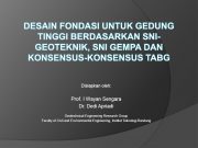 PELATIHAN GEOTEKNIK PERANCANGAN GEDUNG TINGGI DAN GALIAN DALAM UNTUK BASEMENT CIBE ITB
