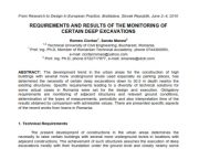 REQUIREMENTS AND RESULTS OF THE MONITORING OF CERTAIN DEEP EXCAVATIONS