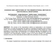 CHANCES AND LIMITATIONS OF THE OBSERVATIONAL METHOD IN GEOTECHNICAL MONITIORING