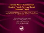Konsep/Dasar Perencanaan Struktur Atas & Struktur Bawah Bangunan Tinggi