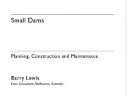 Small Dams_Planning, Construction and Maintenance