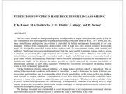 UNDERGROUND WORKS IN HARD ROCK TUNNELLING AND MINING