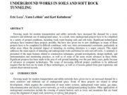 UNDERGROUND WORKS IN SOILS AND SOFT ROCK TUNNELING