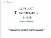 Bearing Capacity Analysis and Design of Highway Base Materials Reinforced with Geofabrics