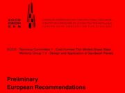 Preliminary European Recommendations For Sandwich Panels Part 1 Design