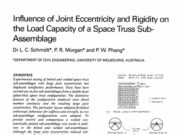 Influence of Joint Eccentricity and Rigidity on the Load Capacity of a Space Truss Sub- Assemblage
