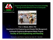 WEBINAR BARRATAGA “Exploring Possible Earthquake Precursors IncludiStrange Animal Behaviors Prior to Earthquake by Prof. Widodo, MSCE, PhD”