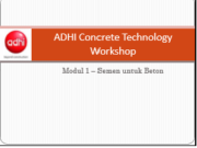 WEBINAR RIGID PAVEMENT PPCP”Module 1 –Cement for Use in Concrete”