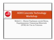 WEBINAR RIGID PAVEMENT PPCP”Module 4 –Supplementary Cementing Materials”