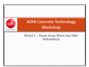 WEBINAR RIGID PAVEMENT PPCP”Module 5 –Fundamentals of Concrete”