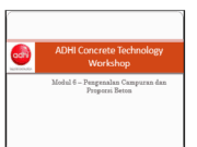 WEBINAR RIGID PAVEMENT PPCP”Module 6 –Introduction to Concrete Mix Design”