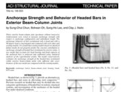 anchorage strength and behavior of headed bars in Exterior Beam-Column Joints