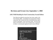 Revision and Errata List, September 1, 2003 AISC/NISD Detailing for Steel Construction, Second Edition