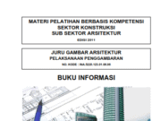 MATERI PELATIHAN BERBASIS KOMPETENSI SEKTOR KONSTRUKSI SUB SEKTOR ARSITEK_JURU GAMBAR ARSITEK _”Pelaksanaan Penggambaran”
