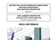 MATERI PELATIHAN BERBASIS KOMPETENSI SEKTOR KONSTRUKSI SUB SEKTOR ARSITEK_JURU GAMBAR ARSITEK _”Laporan Hasil Penggambaran”