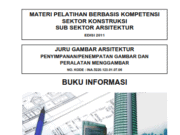 MATERI PELATIHAN BERBASIS KOMPETENSI SEKTOR KONSTRUKSI SUB SEKTOR ARSITEK_JURU GAMBAR ARSITEK _”Penyimpanan/Penetapan Gambar dan Peralatan Menggambar”
