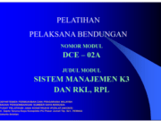 PELATIHAN PELAKSANAAN BENDUNGAN_SPESIFIKASI TEKNIK BIDANG SUMBER DAYA AIR