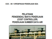 PELATIHAN PENGENDALIAN BIAYA PEKERJAAN SUMBER DAYA AIR_SPESIFIKASI PEKERJAAN SDA