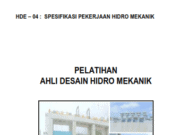 PELATIHAN AHLI DESAIN HIDRO MEKANIK_SPESIFIKASI PEKERJAAN HIDRO MEKANIK
