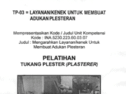 Mengarahkan layanan/kenek untuk Membuat Adukan Plesteran _Pelatihan Tukang Plester