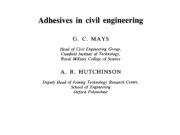 Adhesives in Civil Engineering