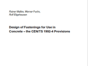 Design of Fastenings for Use in Concrete — the CEN/TS 1992-4 Provisions