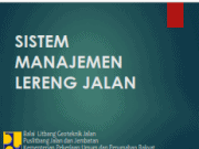 Sistem Manajemen Lereng Jalan