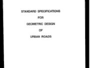 STANDARD SPECIFICATIONS FOR GEOMETRIC DESIGN FOR URBAN ROADS