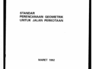 Standar Perencanaan Geometrik untuk Jalan Perkotaan