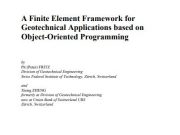 A Finite Element Framework for Geotechnical Applications Based on Object-Orientated Programming