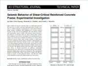 Seismic Behavior of Shear-Critical Reinforced Concrete Frame: Experimental Investigation