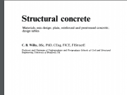 Structural concrete Materials; mix design; plain, reinforced and prestressed concrete; design tables