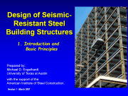 AISC Seismic Design Modules – Principles of Seismic-Resistant Design of Steel Building Structures