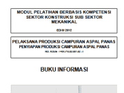 Modul Pelatihan Tenaga Terampil Berbasis Kompetensi _Bina Marga_ Pelaksana Produksi Campuran Aspal Panas