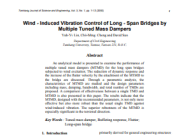 Wind – Induced Vibration Control of Long – Span Bridges by Multiple Tuned Mass Dampers